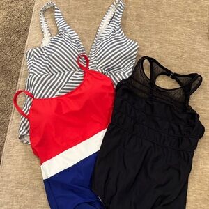 Elegant Striped, Red, and Black Women's One Piece Swimsuit Collection